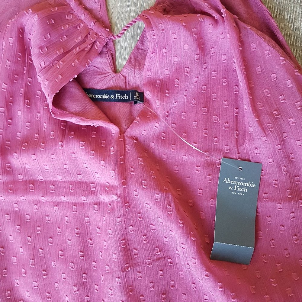 NWT Abercrombie Chiffon Sleeveless peplum top S - Picture 5 of 9
